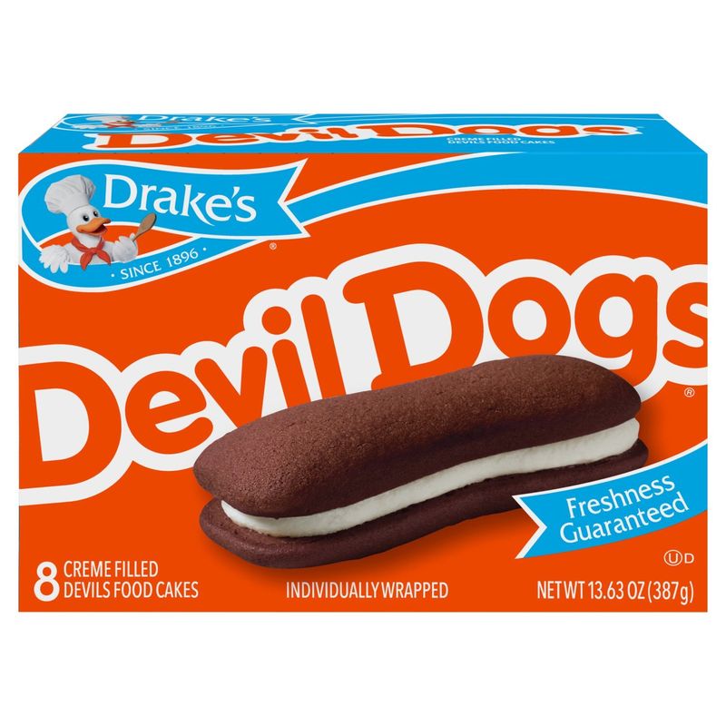 Drake's Devil Dogs Creme Filled Devils Food Cakes, 8 count, 13.63 oz