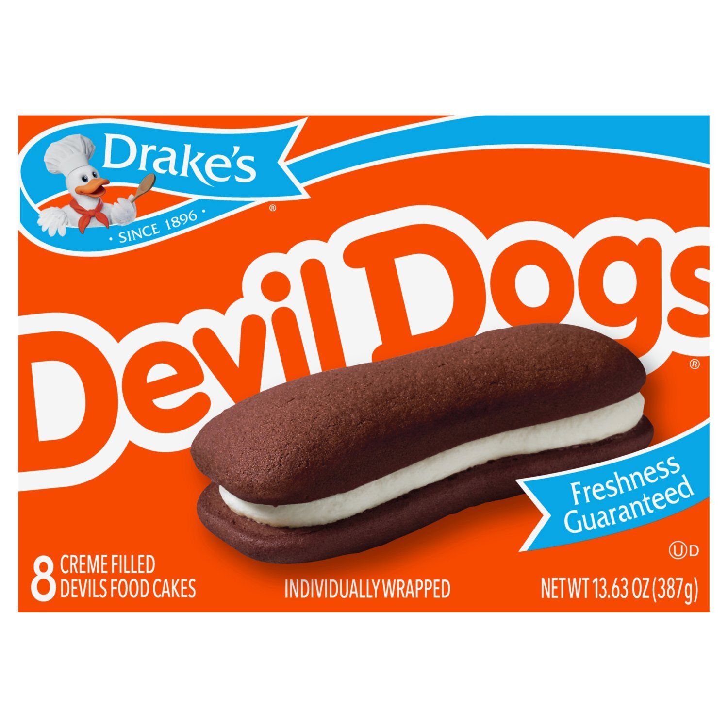 Drake's Devil Dogs Creme Filled Devils Food Cakes, 8 count, 13.63 oz