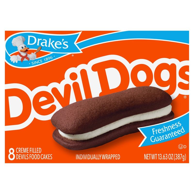 Drake's Devil Dogs Creme Filled Devils Food Cakes, 8 count, 13.63 oz
