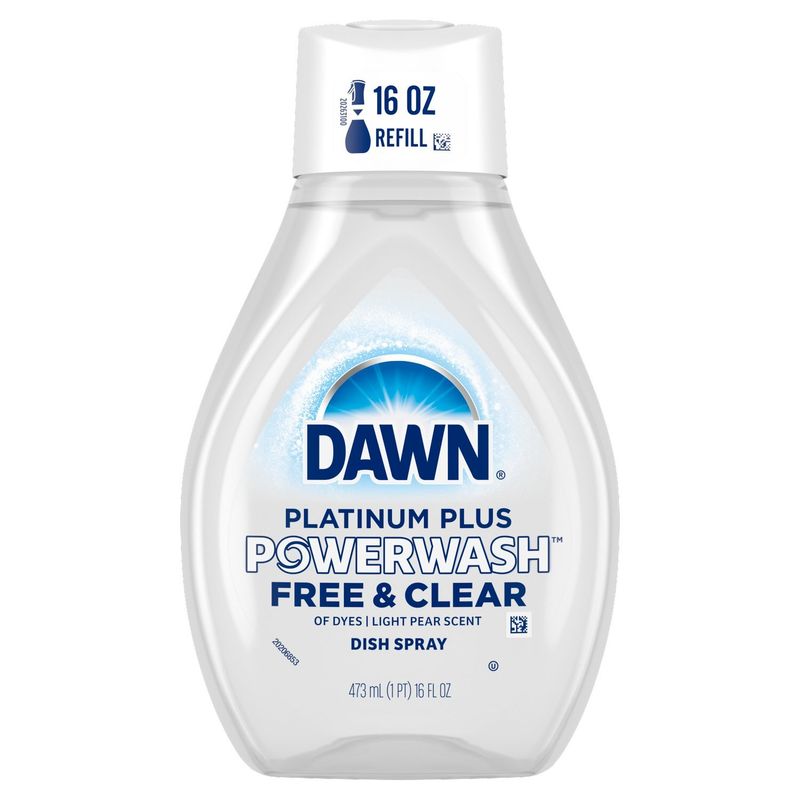 Dawn Powerwash Spray Refill, Dish Soap, Dishwashing Liquid, Free &amp; Clear, 1 Refill, 16 Fl Oz