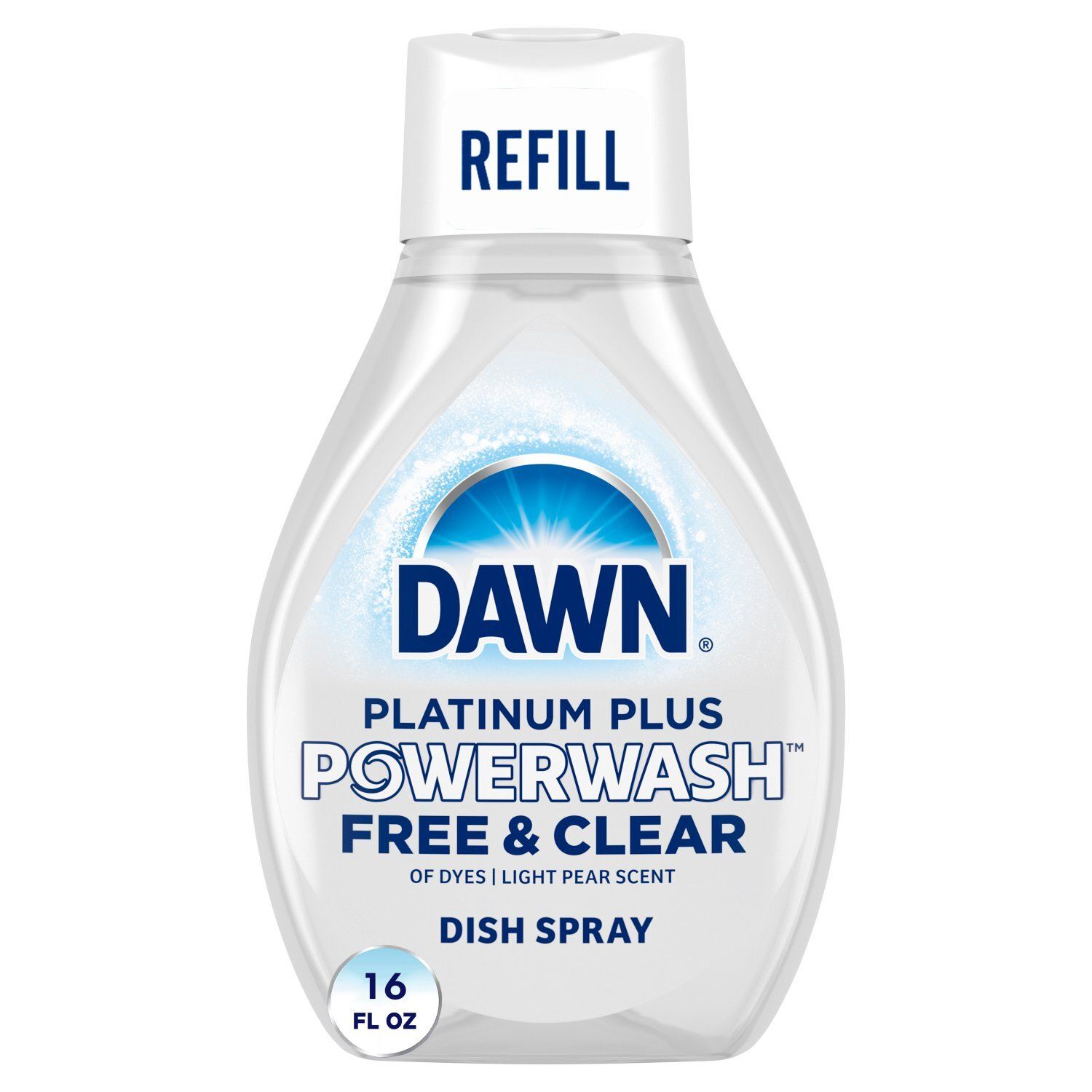 Dawn Powerwash Spray Refill, Dish Soap, Dishwashing Liquid, Free &amp; Clear, 1 Refill, 16 Fl Oz