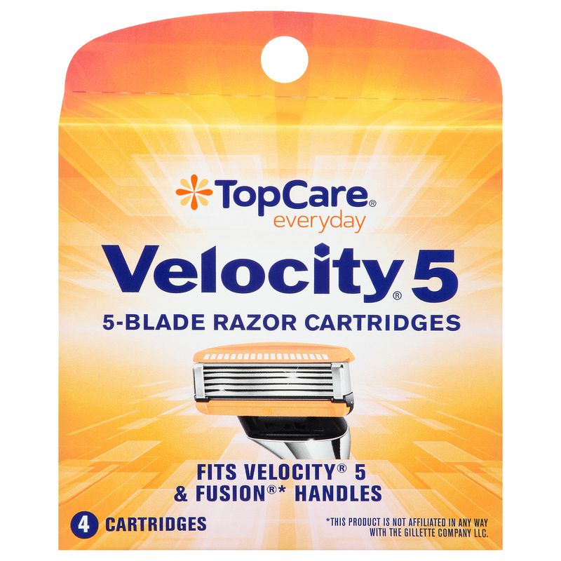 TopCare Velocity 5 Blade Razor Cartridges        , 4 each