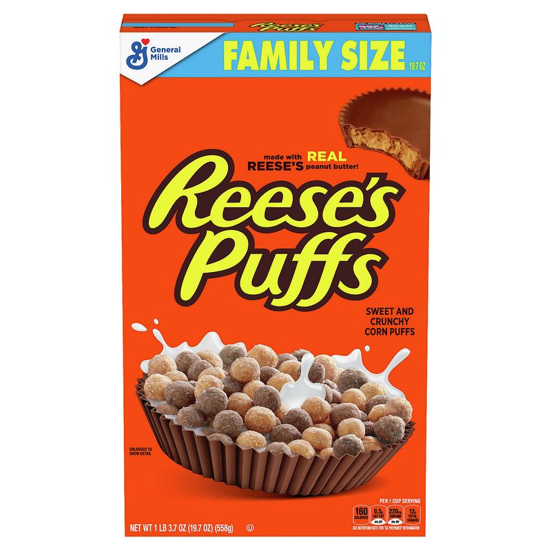 General Mills Reese's Puffs Sweet and Crunchy Corn Puffs Family Size, 1 lb 3.7 oz