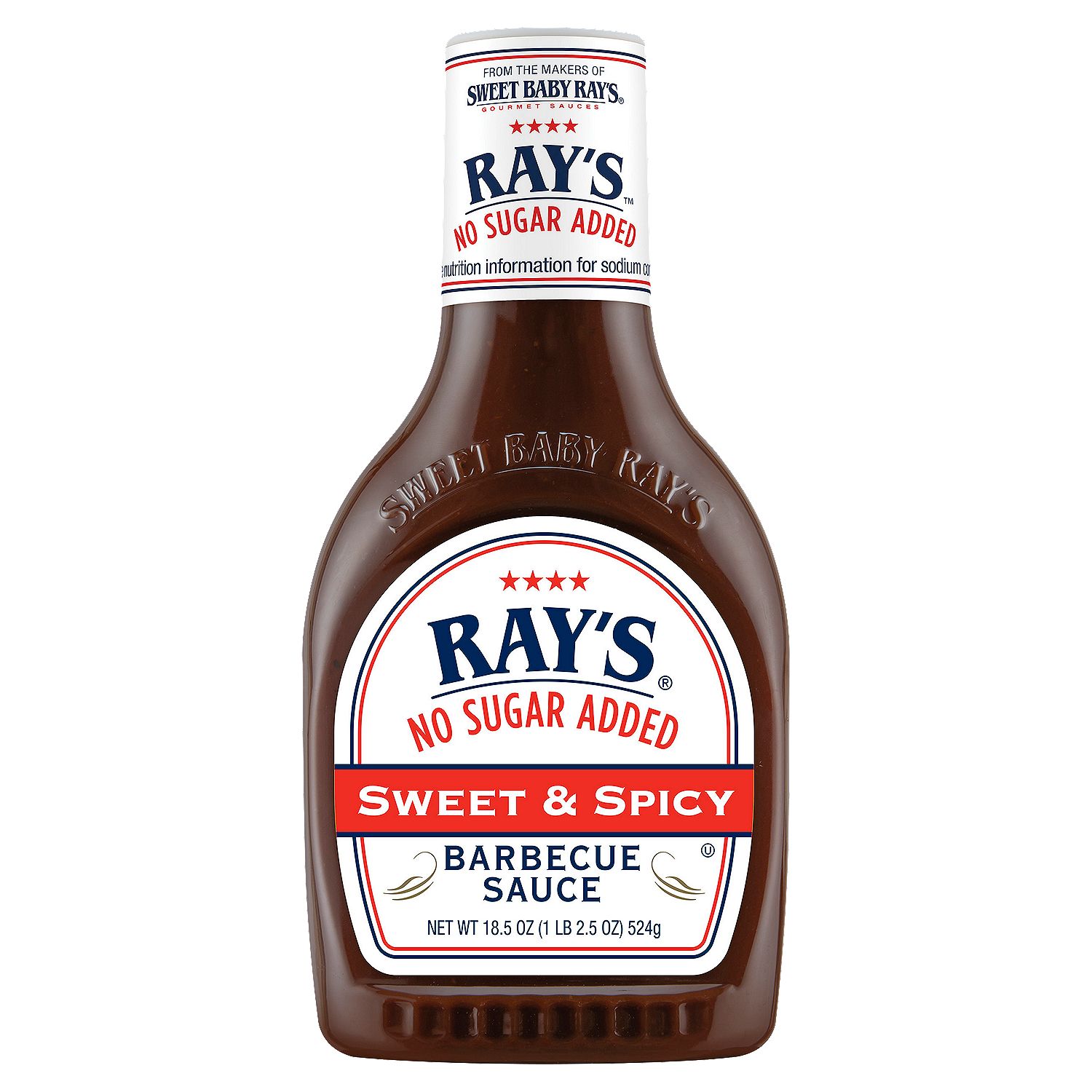 Ray's No Sugar Added Sweet &amp; Spicy Barbecue Sauce, 18.5 oz