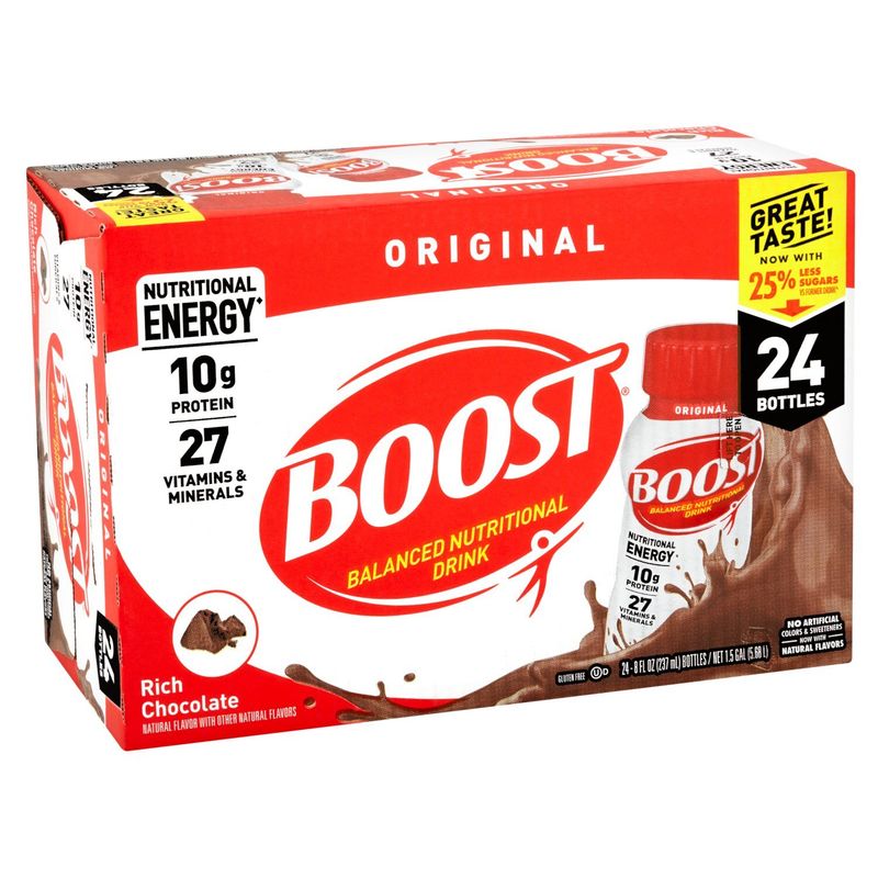 Boost Original Rich Chocolate Balanced Nutritional Drink, 8 fl oz, 24 count
