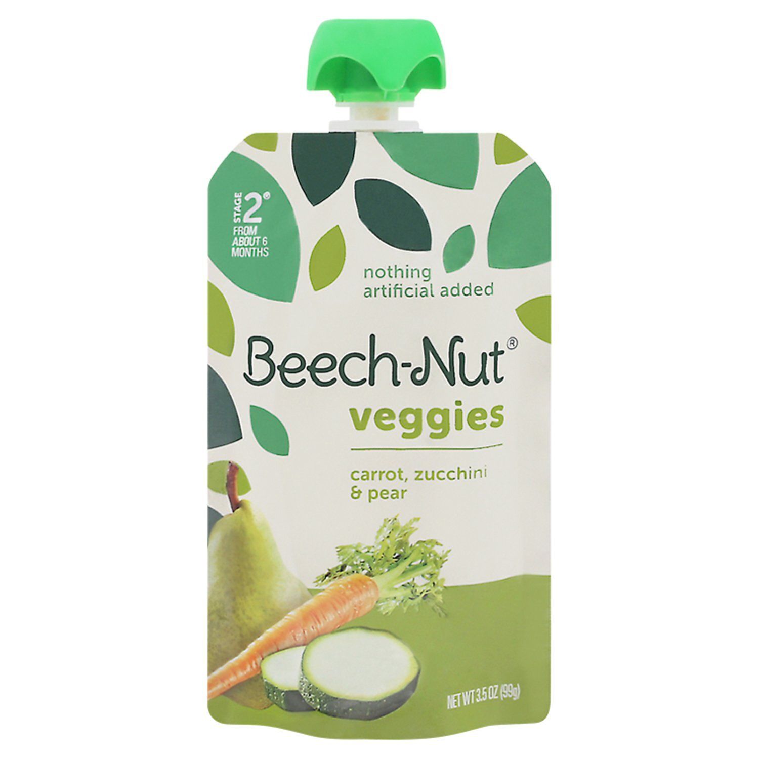 Beech-Nut Veggies Carrot, Zucchini &amp; Pear Baby Food, Stage 2, From About 6 Months, 3.5 oz