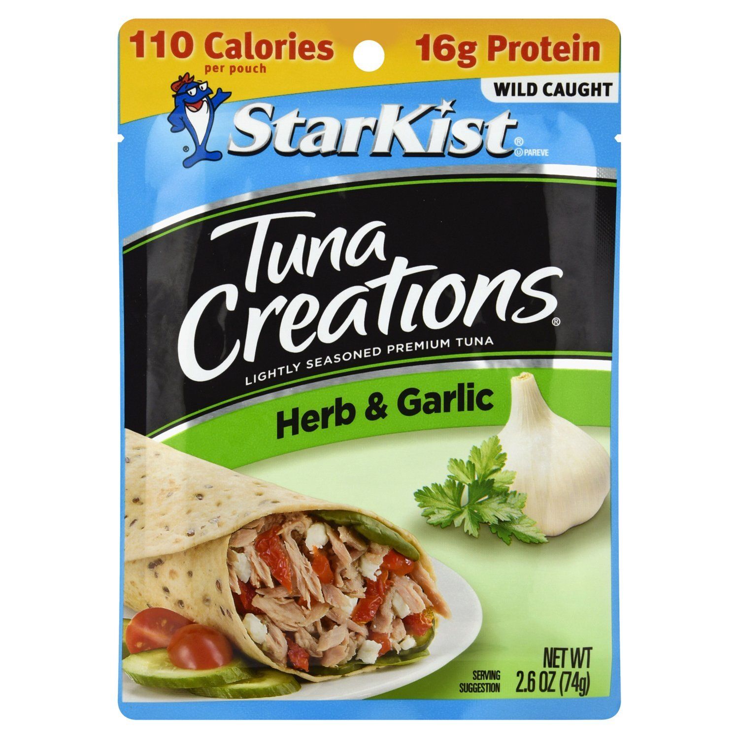 StarKist Tuna Creations Herb &amp; Garlic Lightly Seasoned Premium Tuna, 2.6 oz