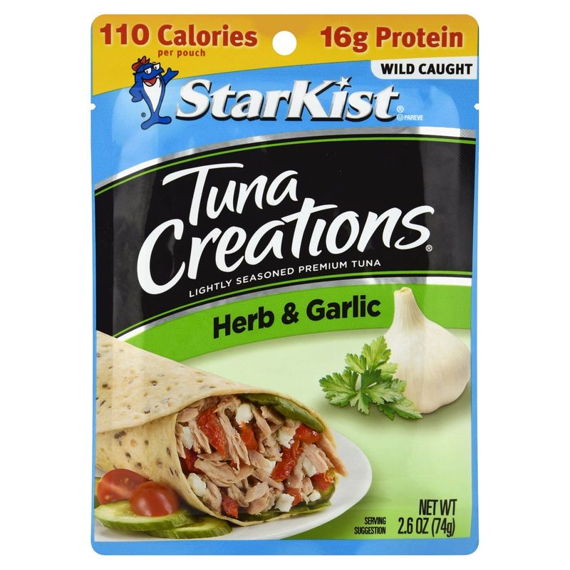 StarKist Tuna Creations Herb &amp; Garlic Lightly Seasoned Premium Tuna, 2.6 oz