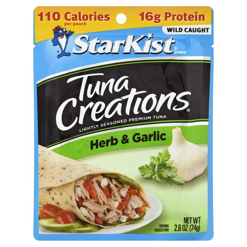 StarKist Tuna Creations Herb &amp; Garlic Lightly Seasoned Premium Tuna, 2.6 oz