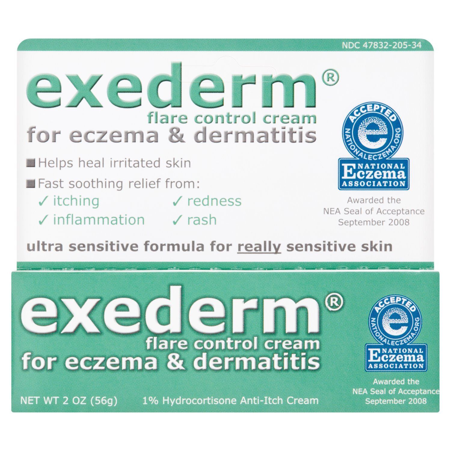 Exederm Flare Control Cream for Eczema &amp; Dermatitis, 2 oz