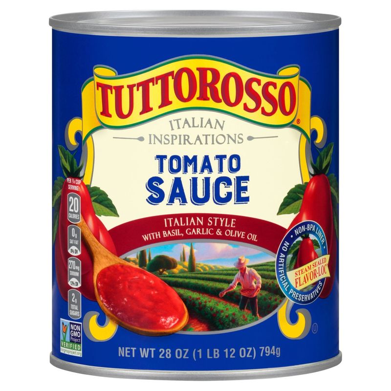 Tuttorosso Italian Inspiration Italian Style Tomato Sauce with Basil, Garlic &amp; Olive Oil, 28 oz