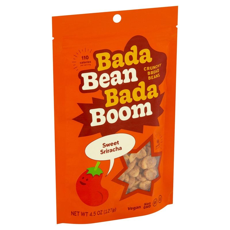 Bada Bean Bada Boom Sweet Sriracha Crunchy Broad Beans, 4.5 oz