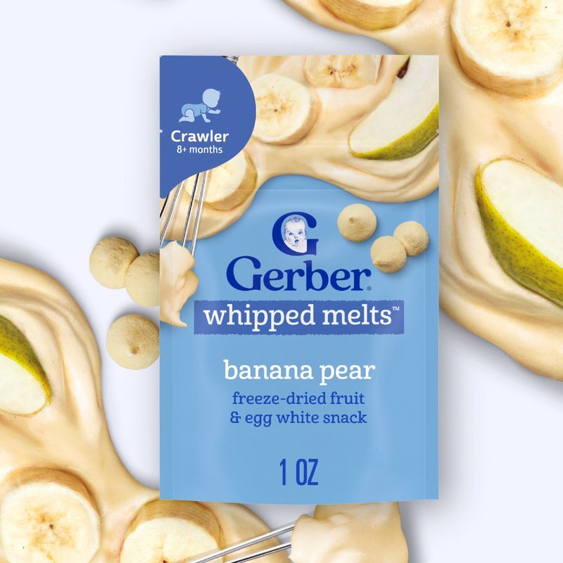 Gerber Banana Pear Whipped Melts Baby Food, Crawler 8+ months, 1.0 oz