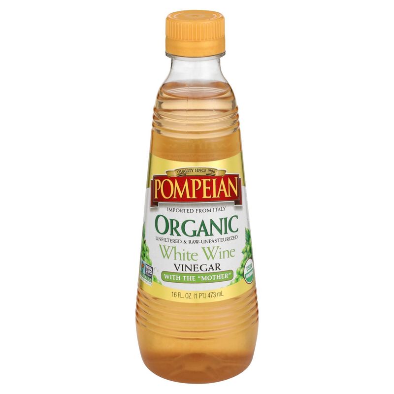 Pompeian Organic White Wine Vinegar, 16 fl oz