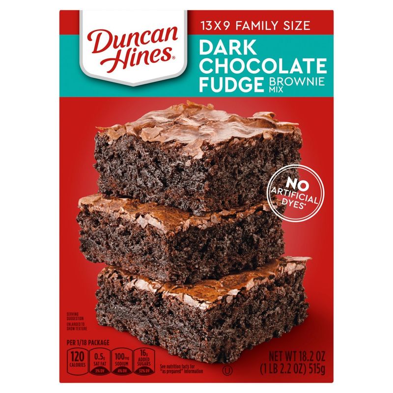 Duncan Hines Dark Chocolate Fudge Brownie Mix Family Size, 18.2 oz