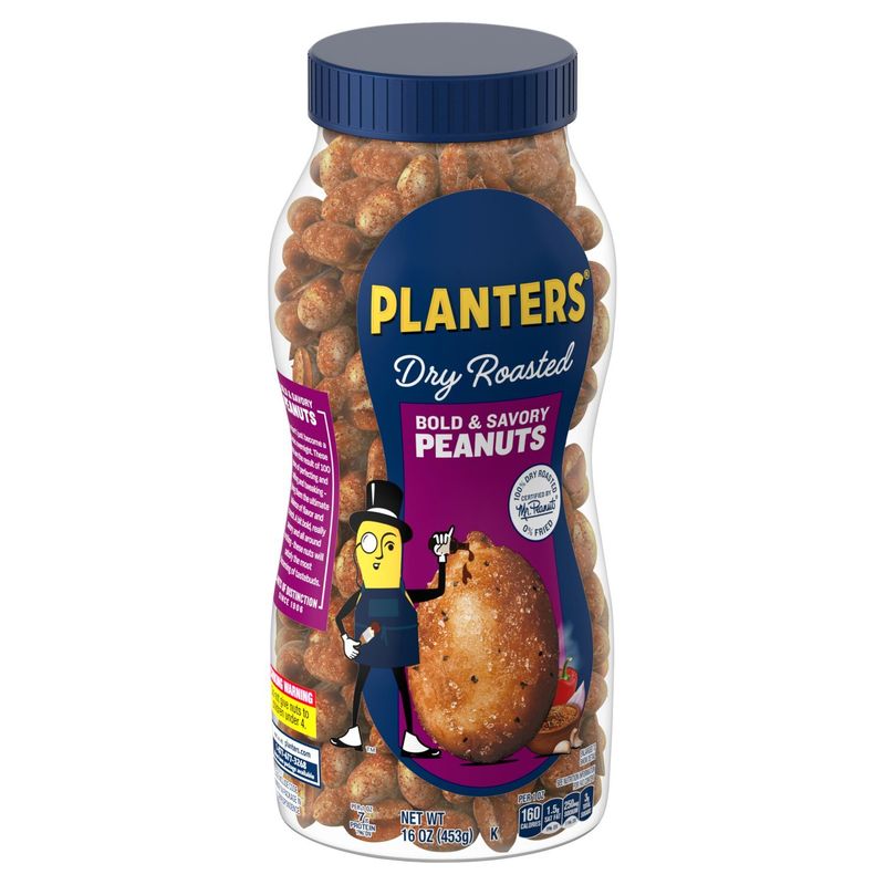 Planters Dry Roasted Bold &amp; Savory Peanuts, 16 oz