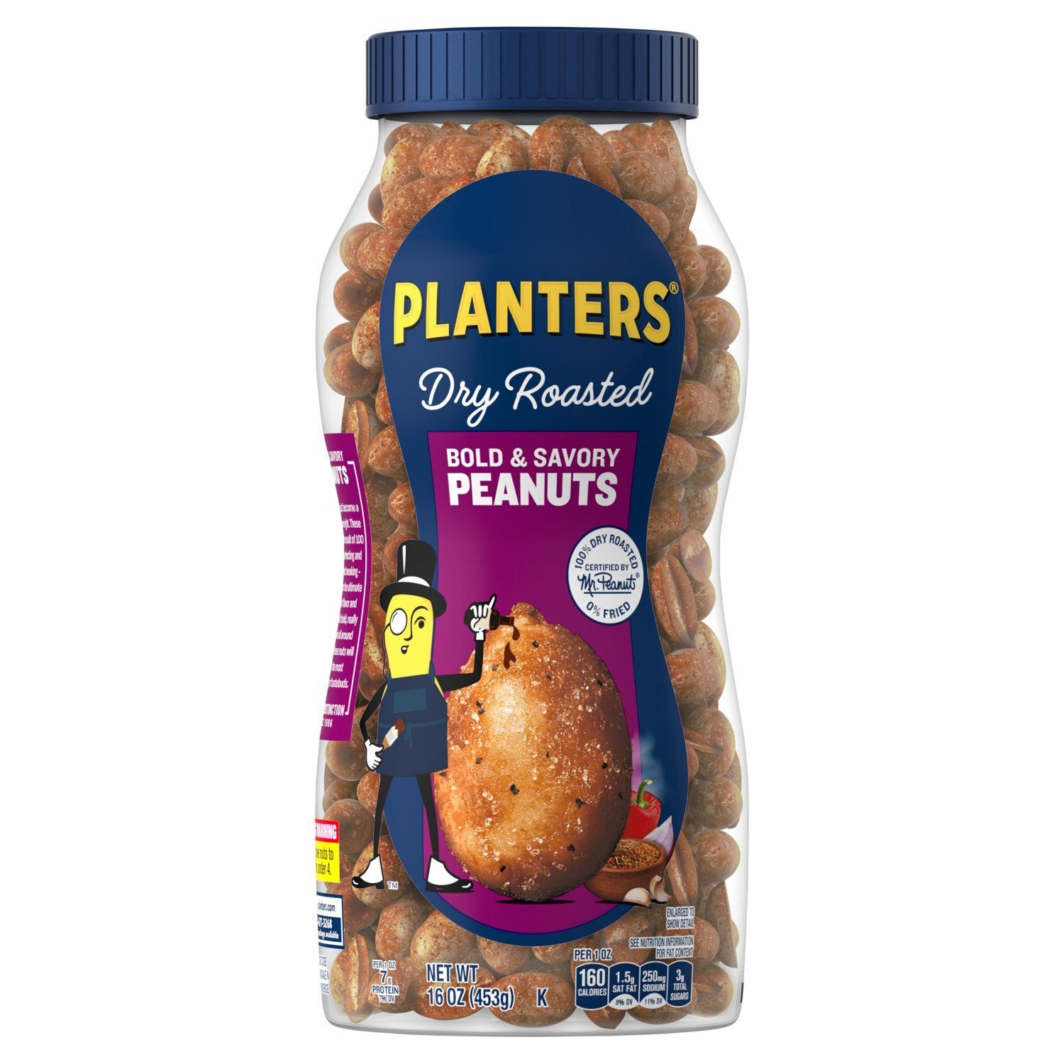 Planters Dry Roasted Bold &amp; Savory Peanuts, 16 oz