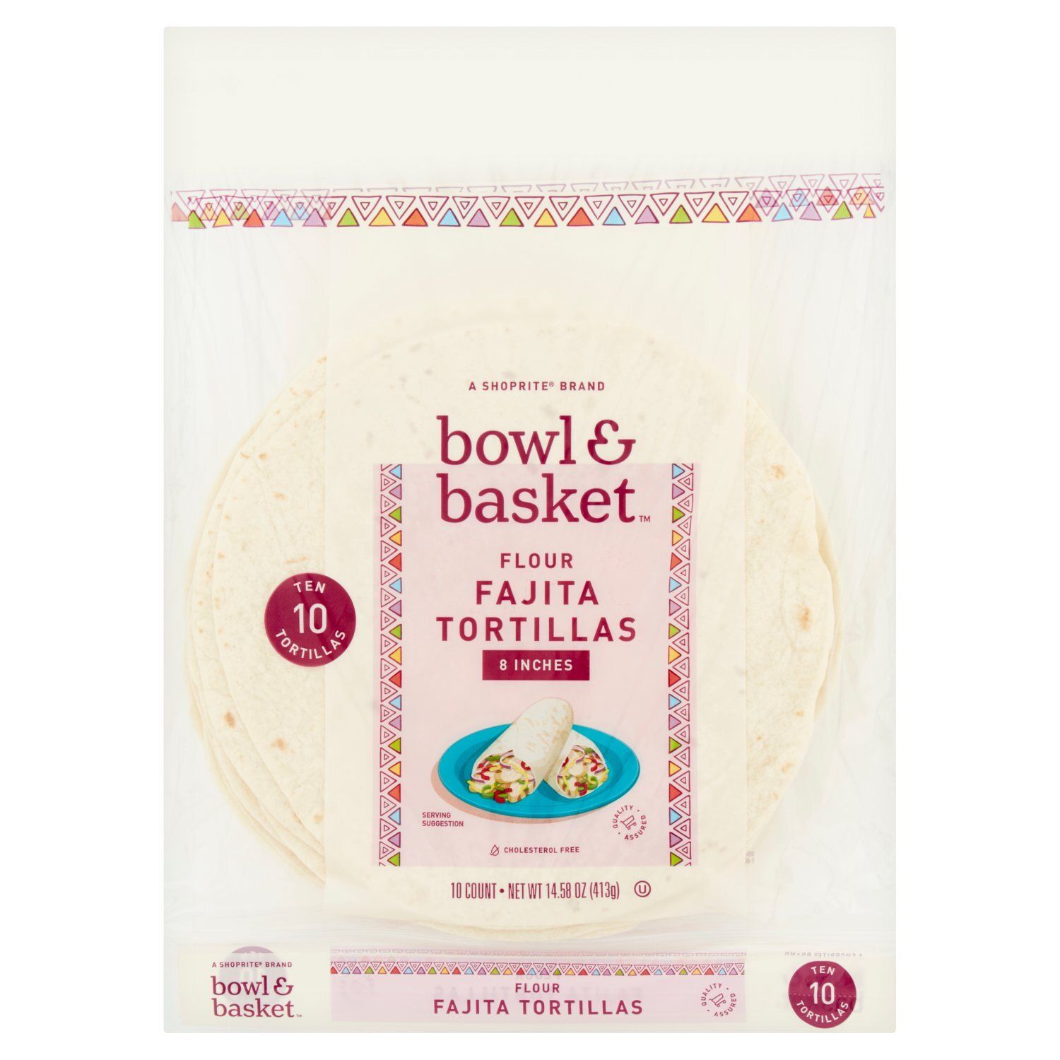 Bowl &amp; Basket 8 Inches Flour Fajita Tortillas, 10 count, 14.58 oz