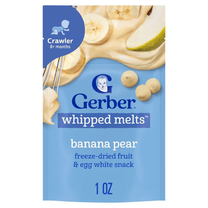 Gerber Banana Pear Whipped Melts Baby Food, Crawler 8+ months, 1.0 oz