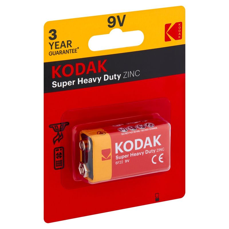 Kodak 9V Super Heavy Duty Zinc Batteries