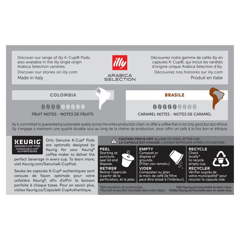 illy Arabica Selection Brasile Coffee K-Cup Pods, 0.41 oz, 10 count