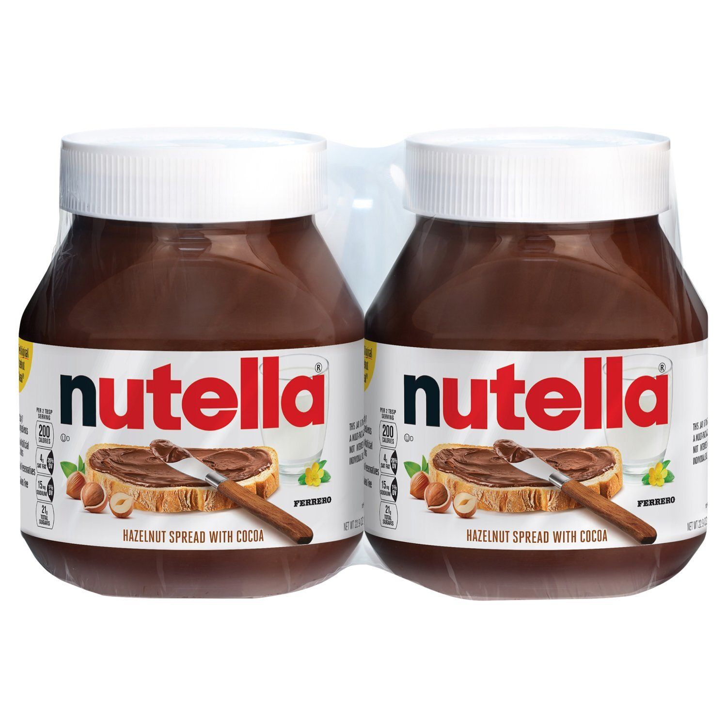 Nutella Ferrero Hazelnut Spread with Cocoa Twin Pack, 22.9 oz, 2 count