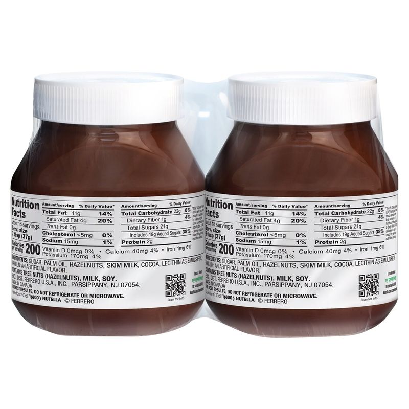 Nutella Ferrero Hazelnut Spread with Cocoa Twin Pack, 22.9 oz, 2 count