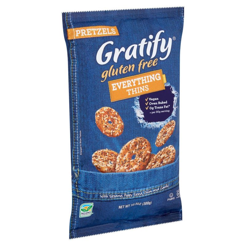 Gratify Gluten Free Everything Thins Pretzels, 10.5 oz