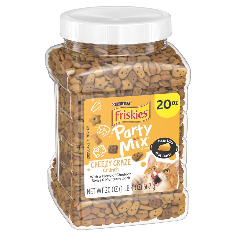 Purina Friskies Party Mix Cheezy Craze Crunch Cat Treats, 20 oz
