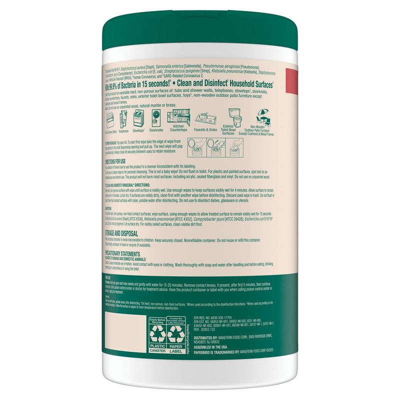 Paperbird Fresh Disinfecting Wipes, 75 count, 1 lb 2.8 oz