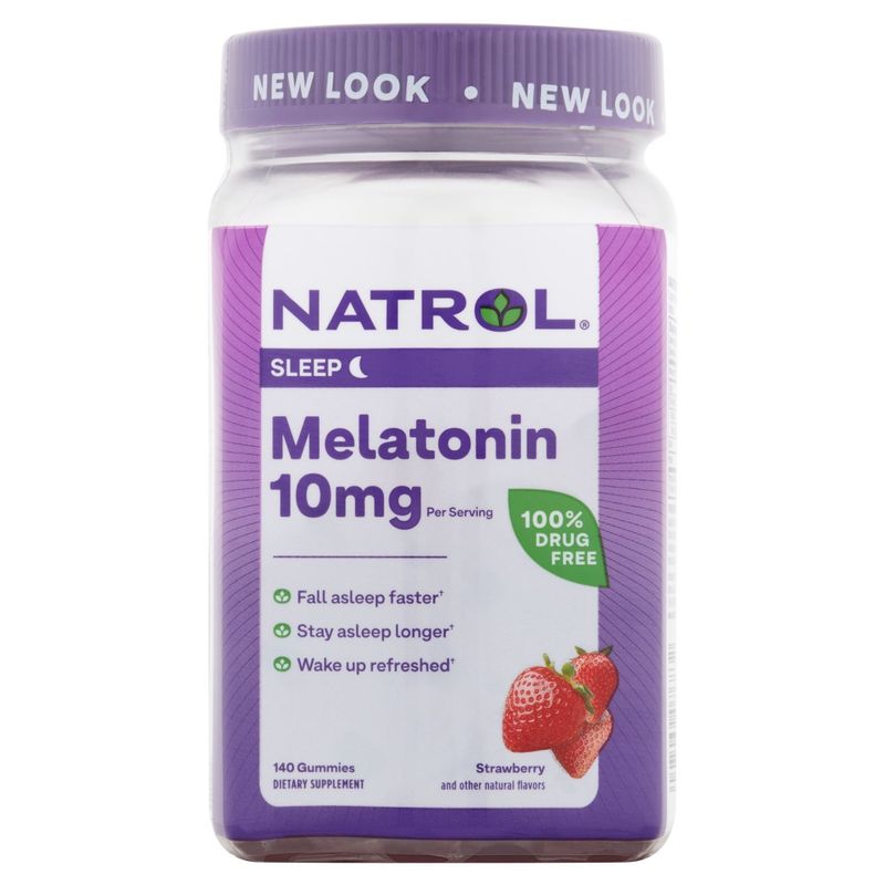 Natrol Sleep Strawberry Melatonin Dietary Supplement, 10 mg, 140 count