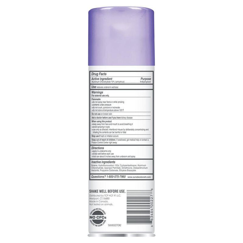 Sure Unscented Aerosol Antiperspirant Deodorant, 6 oz