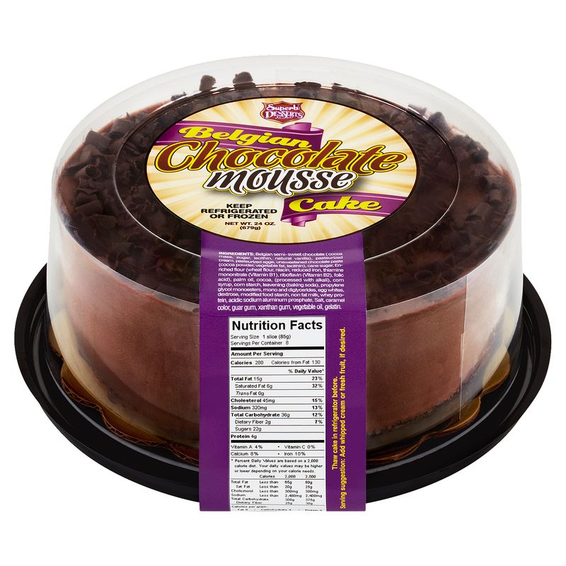 Superb Desserts Belgian Chocolate Mousse Cake, 24 oz