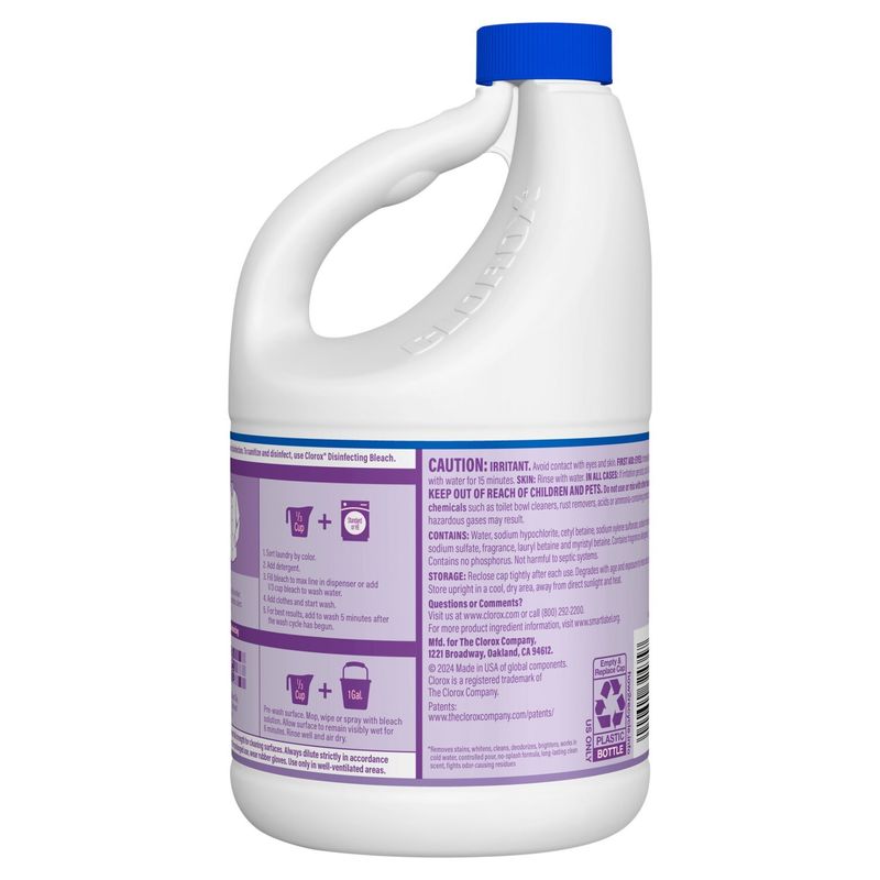 Clorox Scented Lavender No-Splash Bleach, 2.41 qt