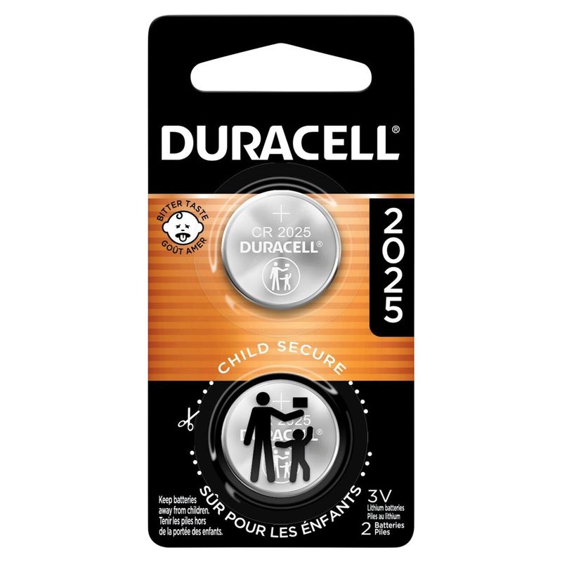 Duracell CR2025 3V Lithium Batteries, 2 count