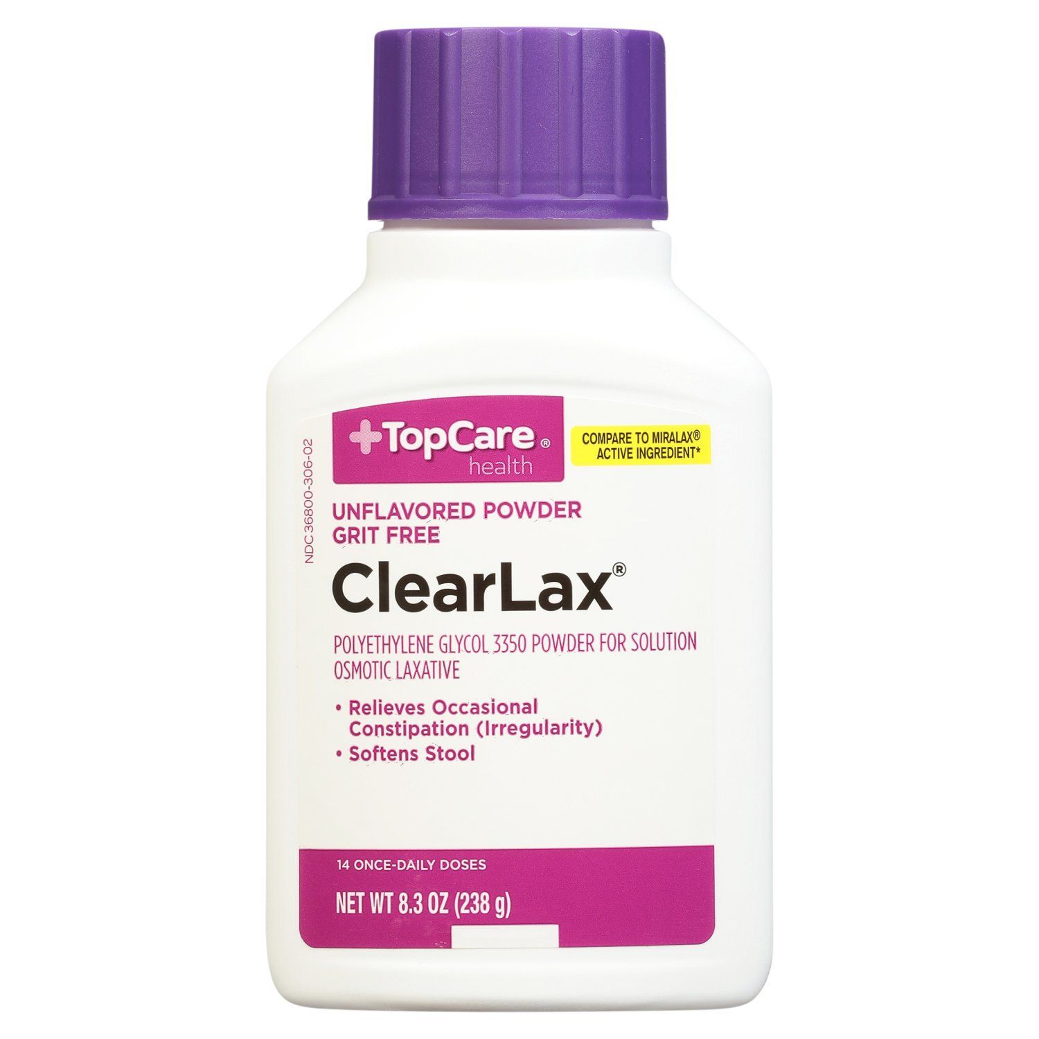 TopCare Health ClearLax Grit Free Unflavored Powder, 14 count, 8.3 oz