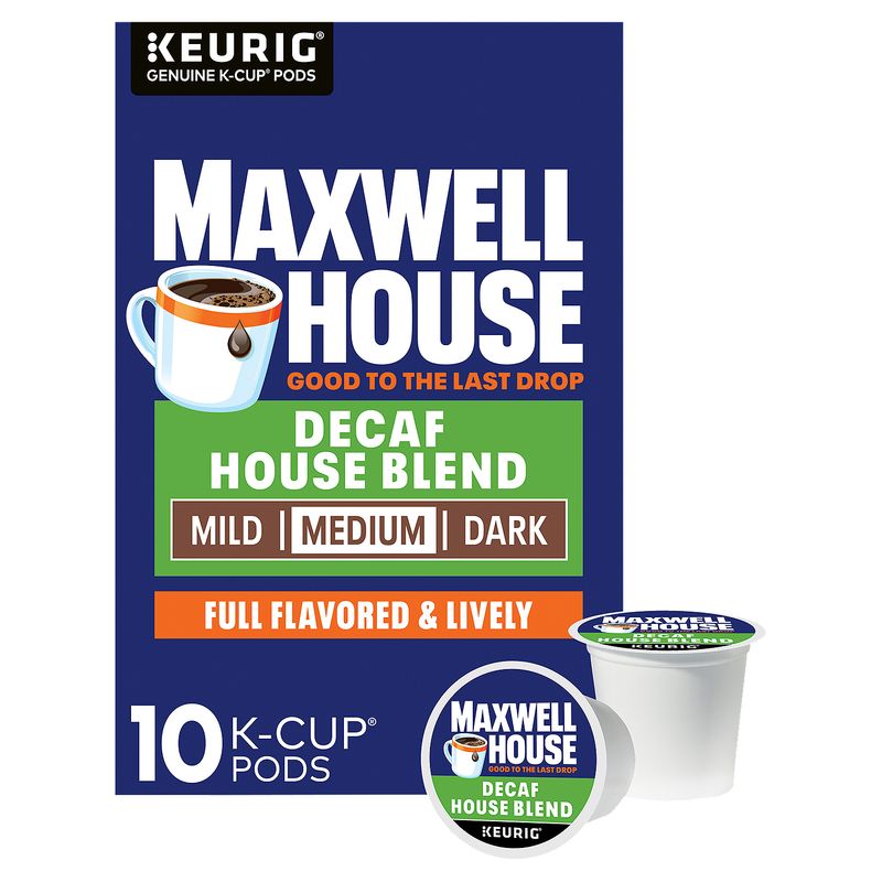 Maxwell House Decaf House Blend Medium Coffee K-Cup Pods, 10 count, 3.1 oz