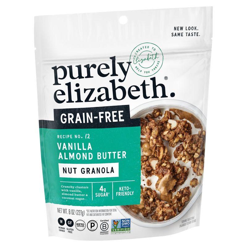 Purely Elizabeth Recipe No. 12 Grain-Free Vanilla Almond Butter Nut Granola, 8 oz