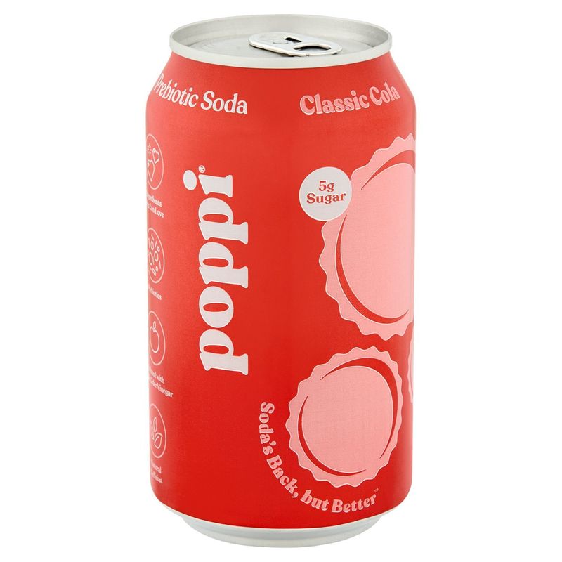 Poppi Classic Cola Prebiotic Soda, 12 fl oz