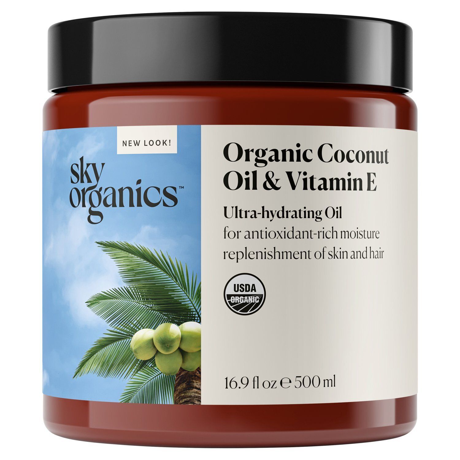 Sky Organics Organic Coconut Oil &amp; Vitamin E Ultra-Hydrating Oil, 16.9 fl oz