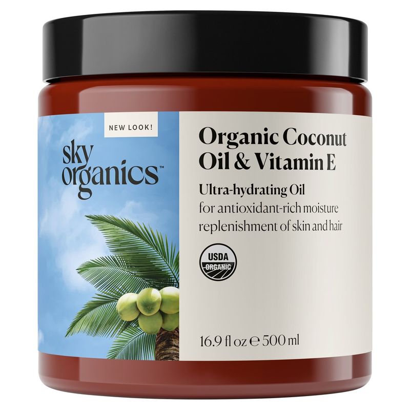Sky Organics Organic Coconut Oil &amp; Vitamin E Ultra-Hydrating Oil, 16.9 fl oz