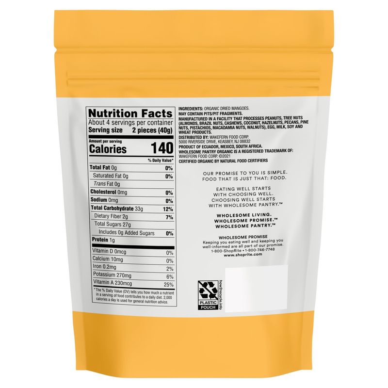 Wholesome Pantry Organic Unsweetened Dried Mango, 6 oz