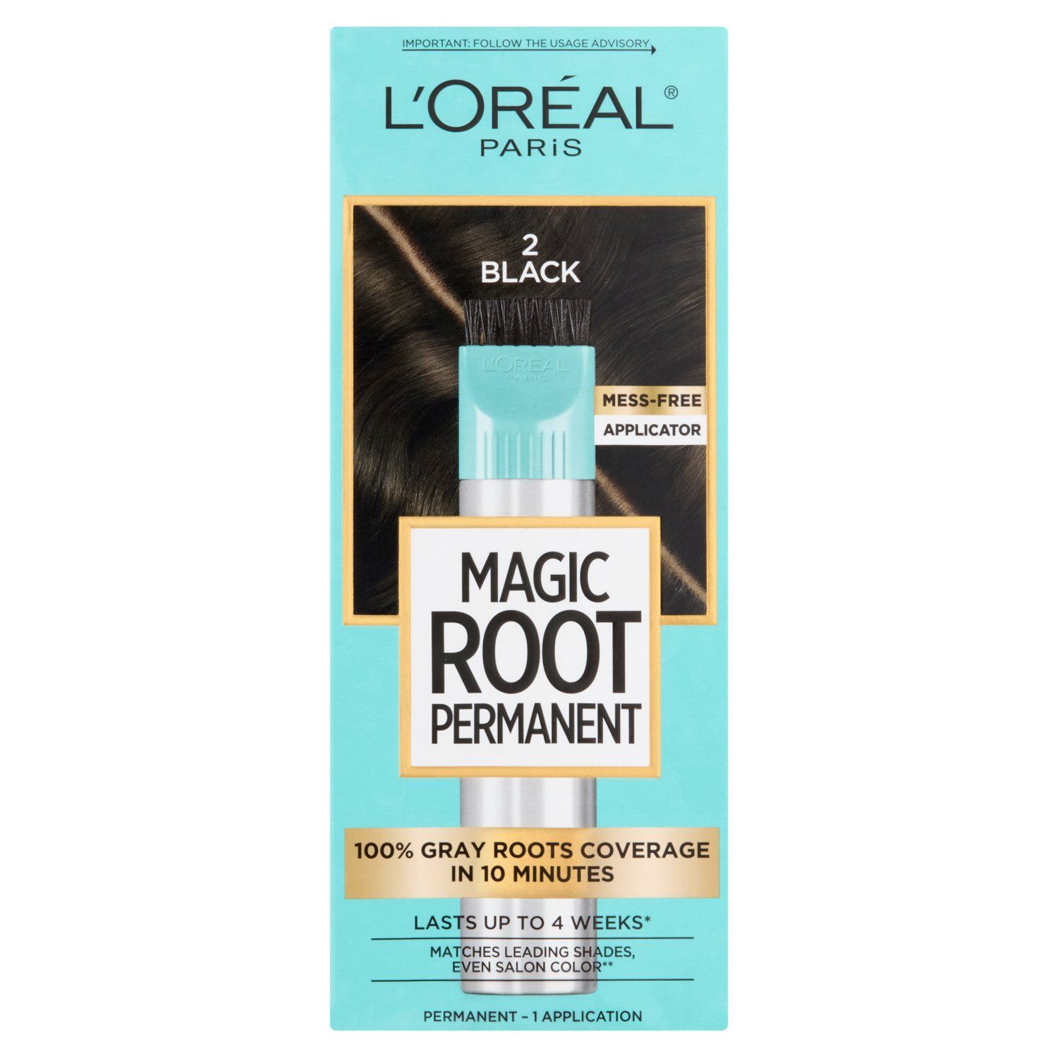 L'Oréal Paris Magic Root 2 Black Permanent Hair Color, 1 application