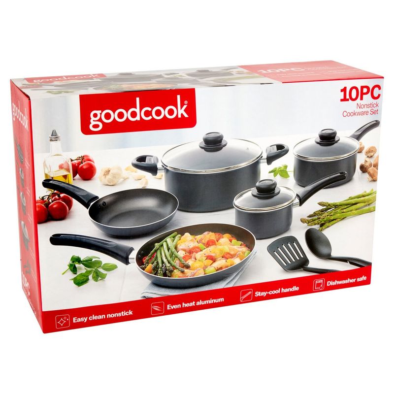 Goodcook Nonstick Cookware Set, 10 count