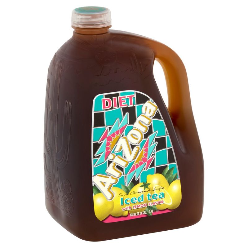 AriZona Diet Sun Brewed Style Iced Tea with Lemon Flavor, 128 fl oz