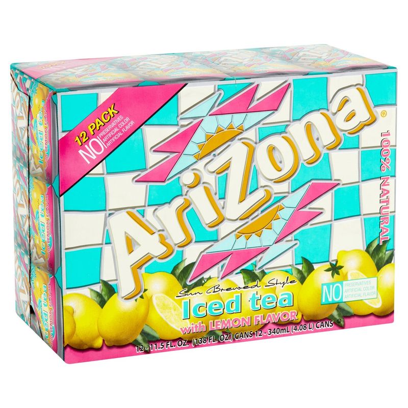 AriZona Sun Brewed Style Iced Tea with Lemon Flavor, 11.5 fl oz, 12 count