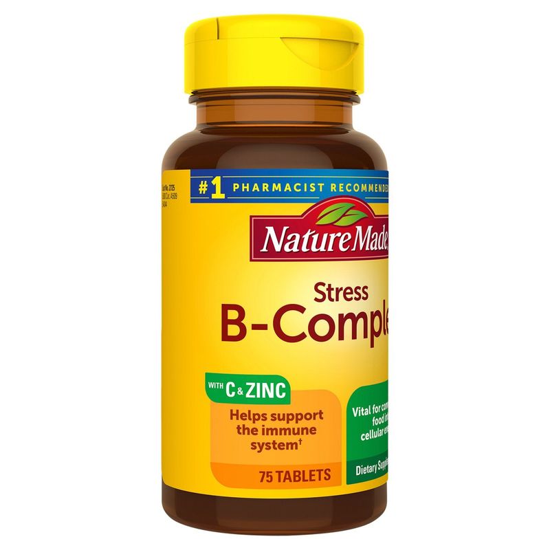 Nature Made Stress B-Complex with Vitamin C and Zinc Tablets, 75 Count