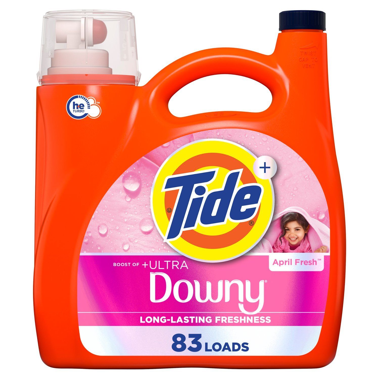 Tide Plus Boost of Ultra Downy Liquid Laundry Detergent, April Fresh Scent, 117 fl oz, 83 Loads