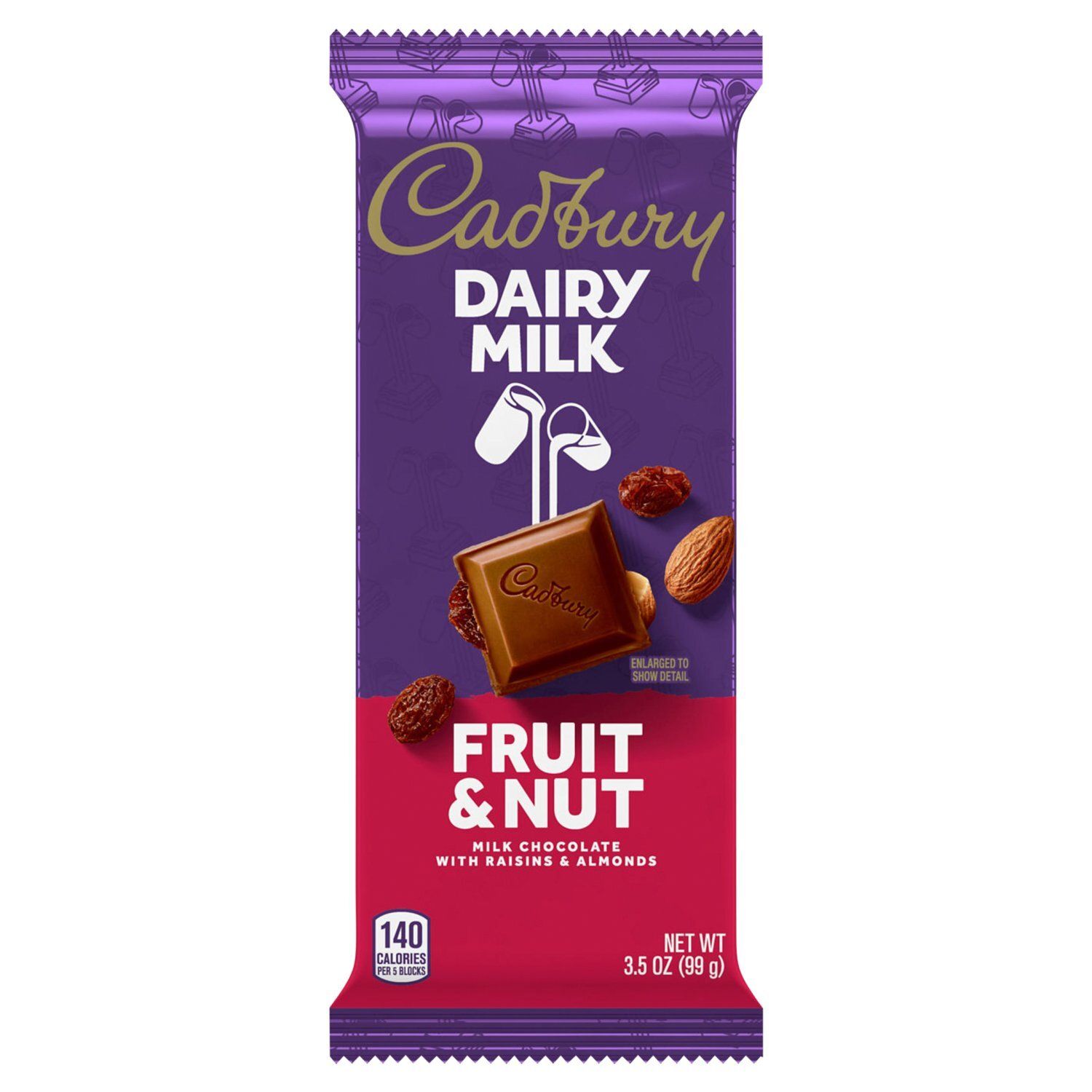 Cadbury Dairy Milk Fruit &amp; Nut Milk Chocolate with Raisins &amp; Almonds, 3.5 oz