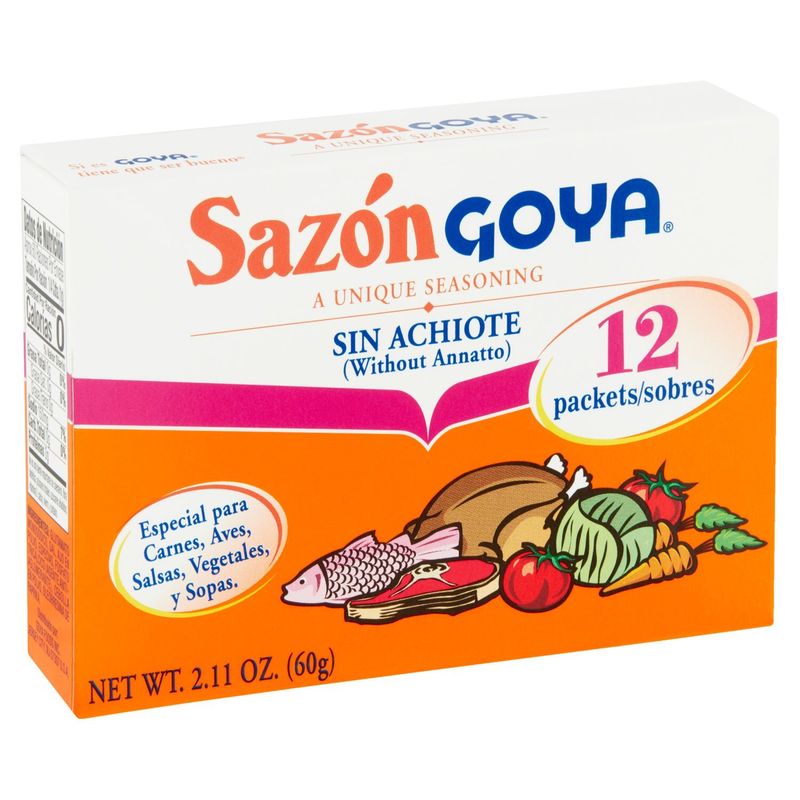 Sazón Goya Seasoning without Annatto, 12 count, 2.11 oz